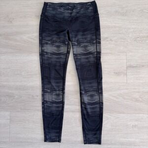 Athleta High Rise Leggings Women's Small Black Gray Abstract Print